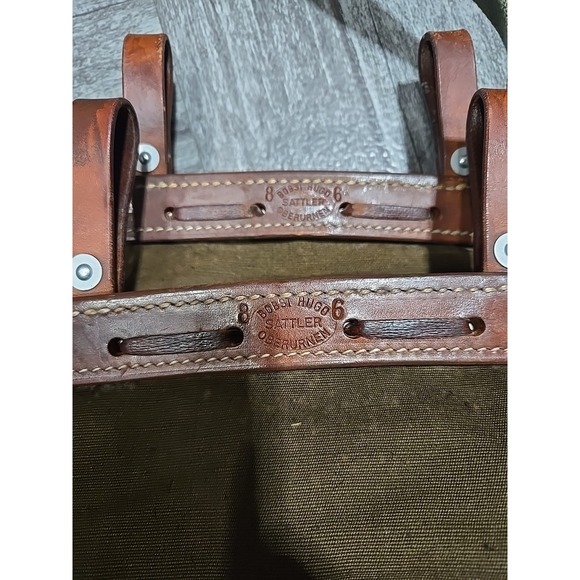 Vintage Swiss Army Military‎ Bag Bread Messenger Canvas Leather Military PICK* - Picture 9 of 11